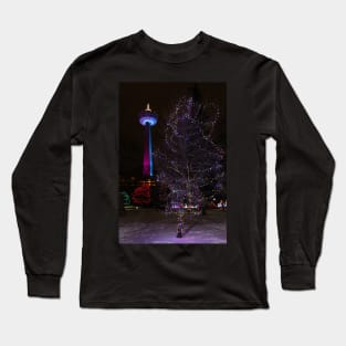 Niagara Falls Skylon Tower with Christmas Lights Long Sleeve T-Shirt